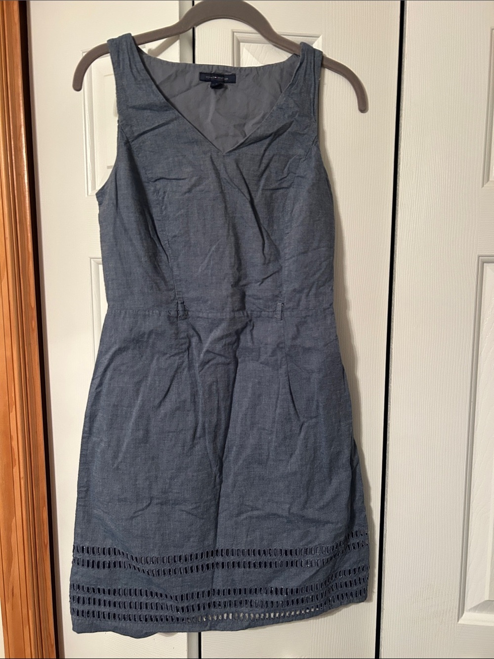 Tommy Hilfiger Sleeveless Midi Dress in Chambray Blue